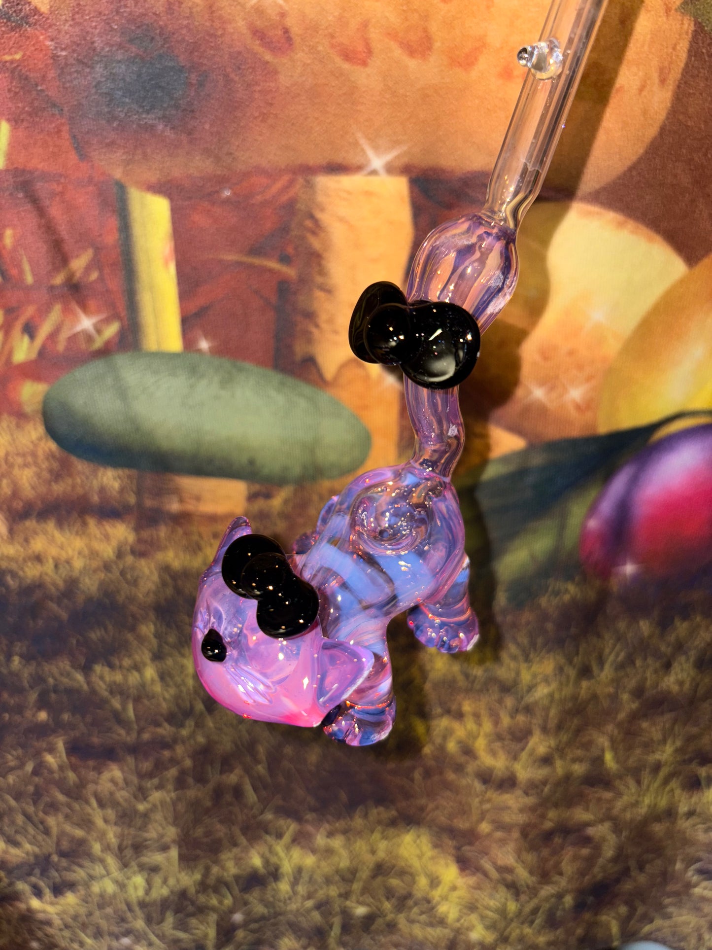 Pink Dbl Bow Kitty Dry Functional