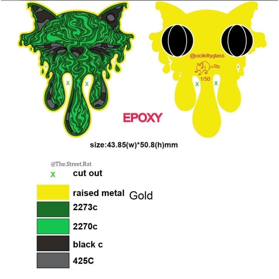 GREEN & GOLD Alien Vibe Cicikitty Pin