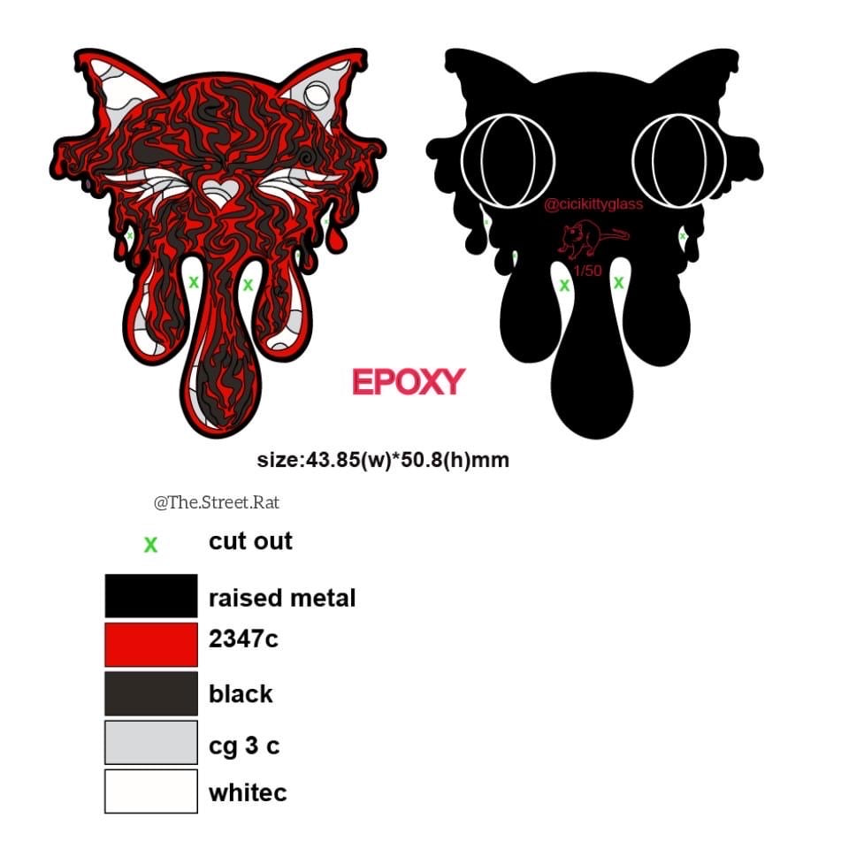 RED & WHITE Cicikitty Pin